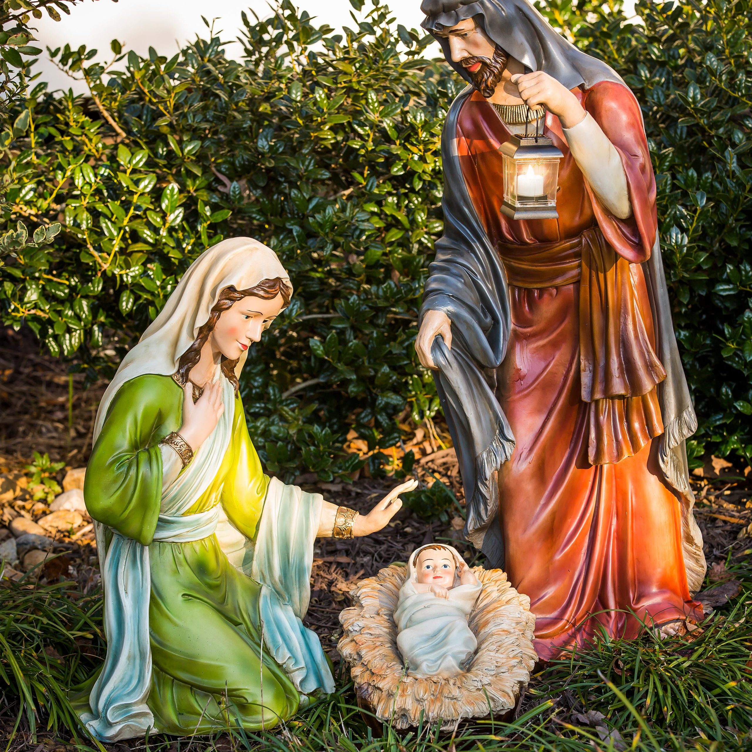 Nativity Statue Stunning Set & Glitzhome 13 Piece Christmas Classic Wooden  & Resin