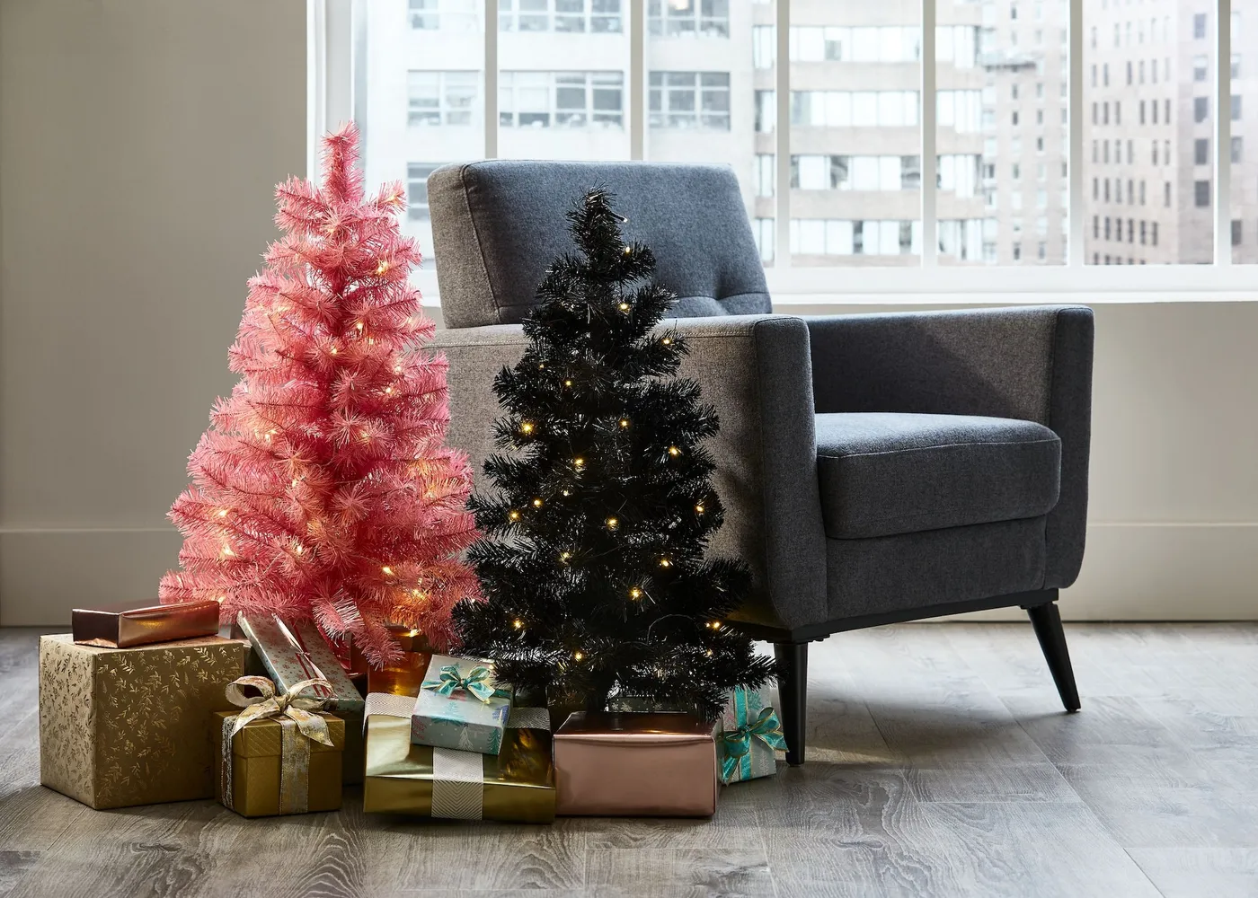 NOMA Pre-Lit LED Christmas Indoor Decoration Artificial Tabletop Tree, Pink,  3-ft | Party City