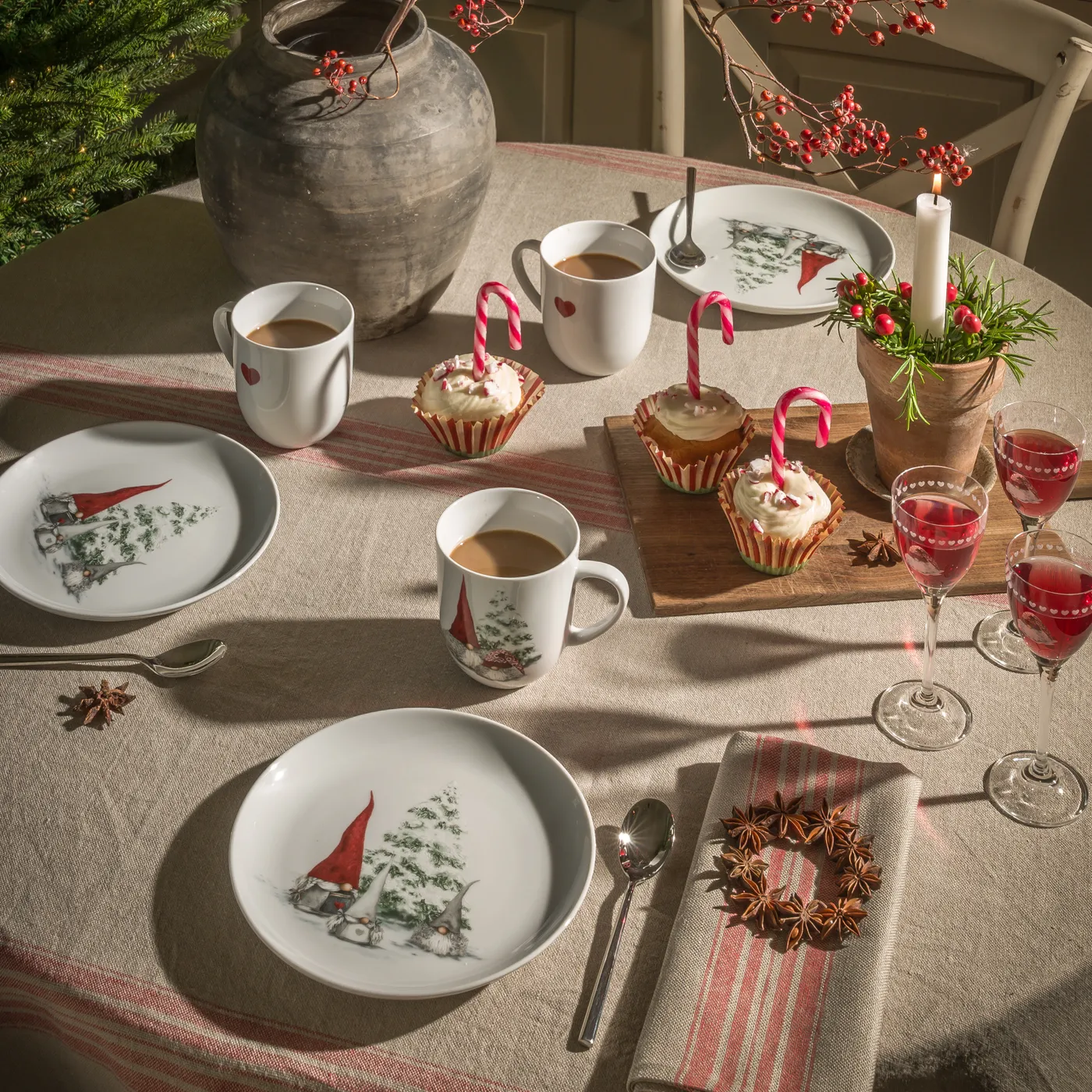Nordic Christmas Gnomes | Charming Christmas Dinnerware & Glass
