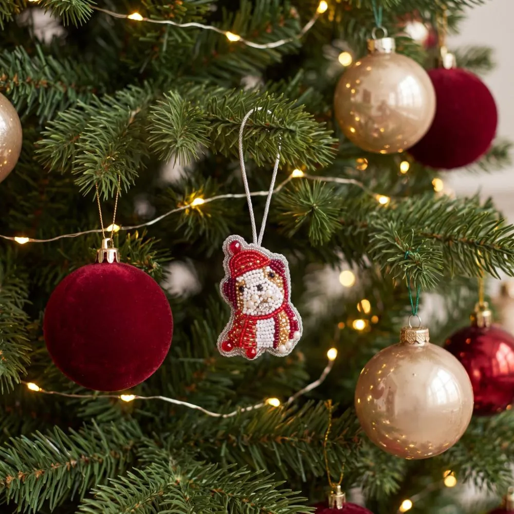 Pack of 4 Handmade Beaded Christmas Ornament For Tree