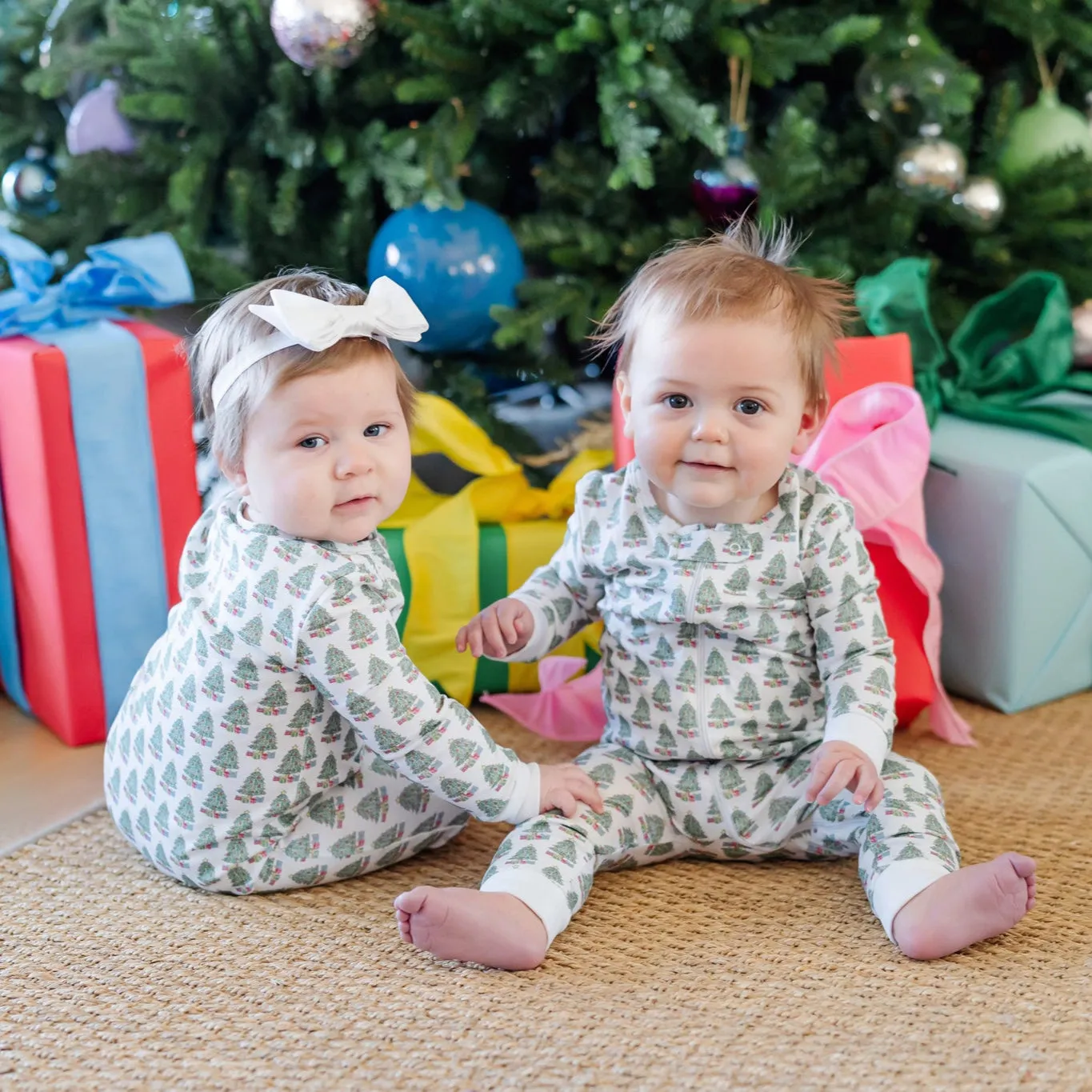 Parker Zipper Pajama - Under the Christmas Tree | Lila & Hayes 9-12m