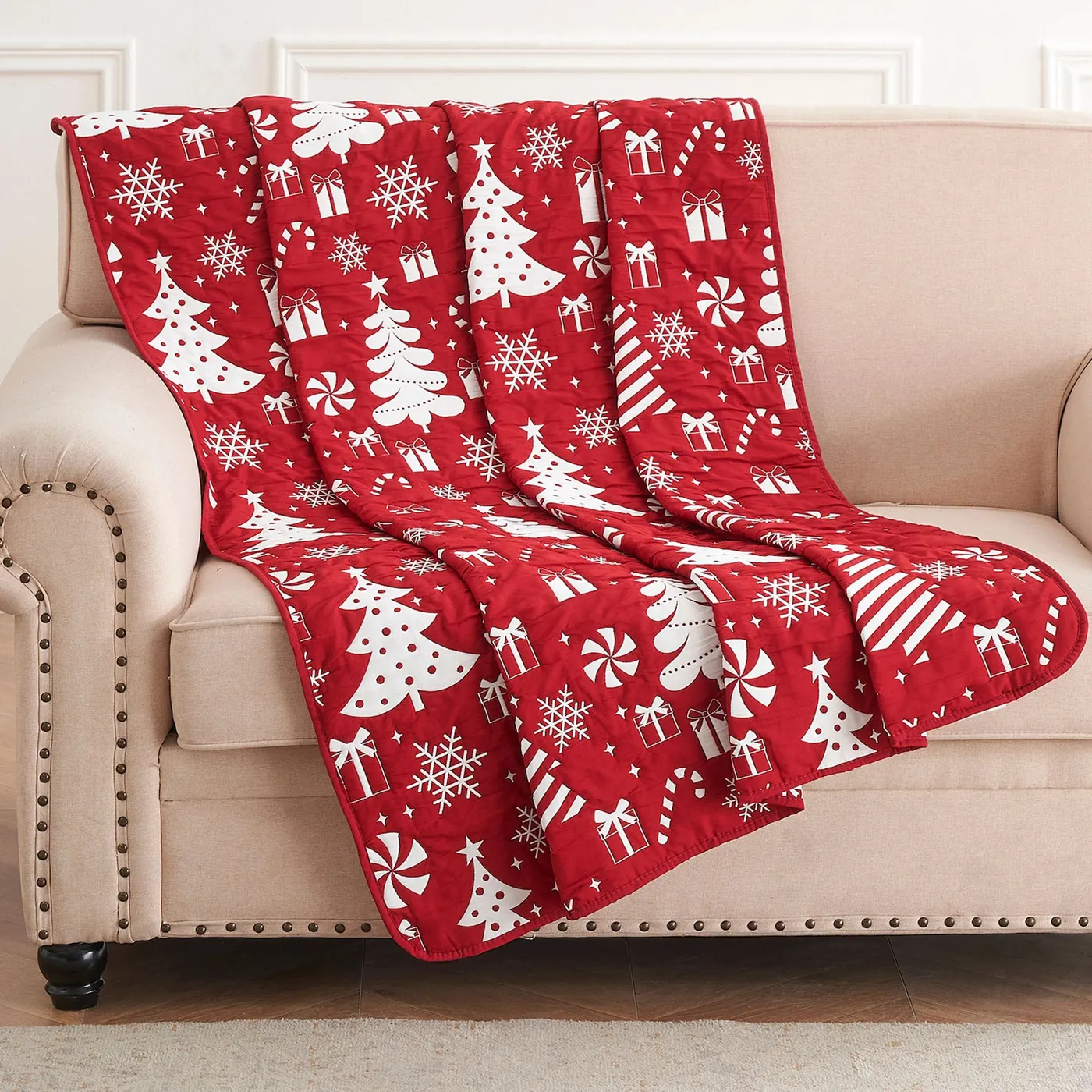 Peppermint Party Throw Blanket Red 50 x 60
