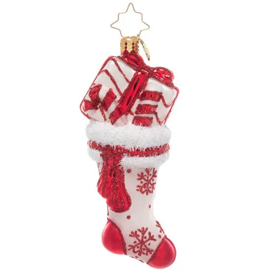 Peppermint Swirl Stocking Ornament by Christopher Radko | Fairy Tales Inc. | The shoppe of wonder and delight