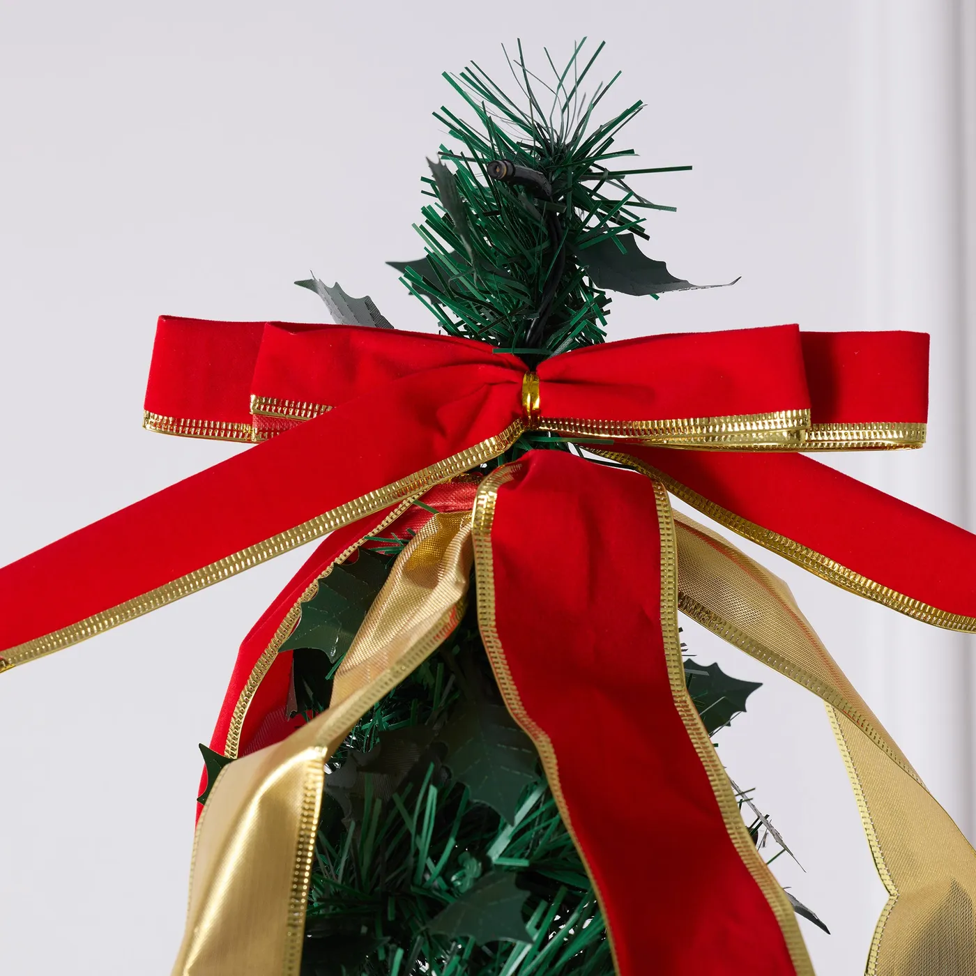Pop Up Christmas Tree 6FT Red Ribbon | VeriNatural