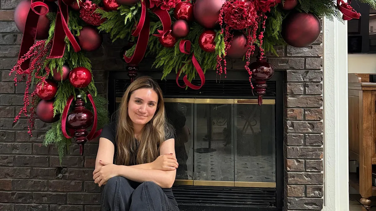 Red and Burgundy Christmas Mantel