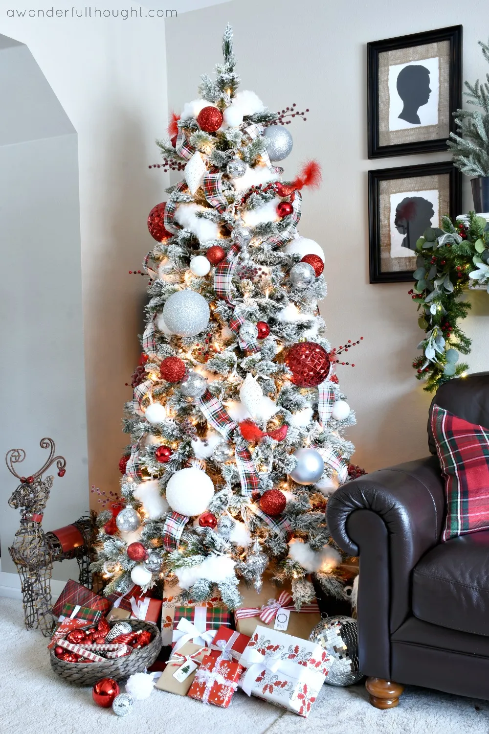 Red, Green and Plaid Christmas Tree - A Wonderful Thought