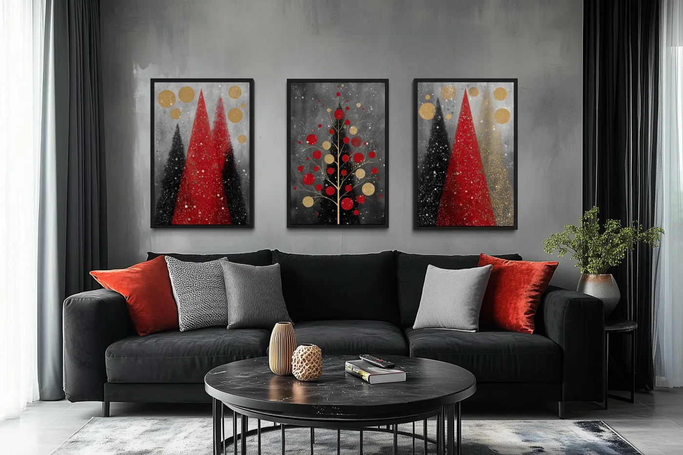 Red Wall Art - Large Framed Canvas Prints for Living Room – Wall Decor  Delights