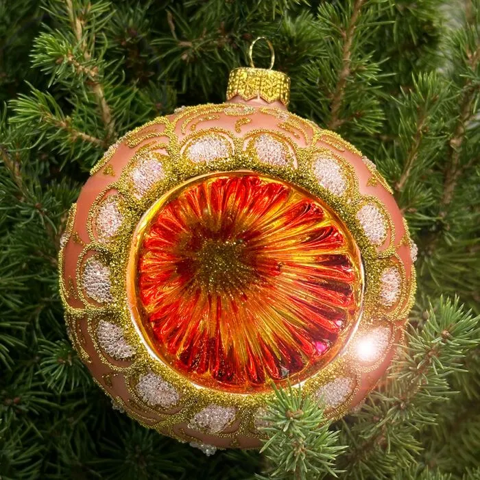 Reflector Pink Glass Christmas Tree Ornament
