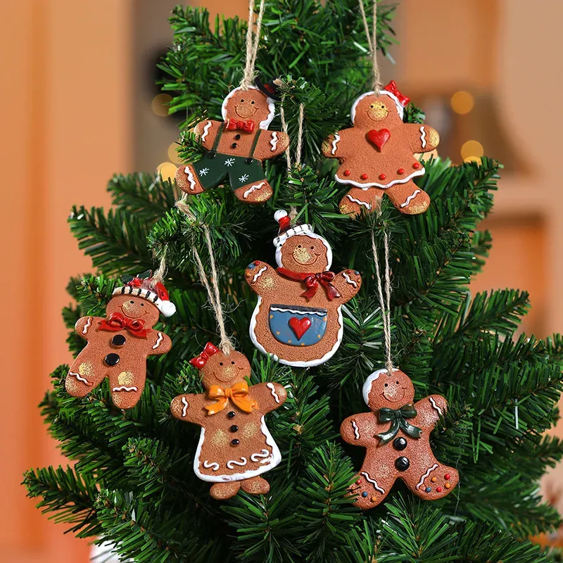 Resin Christmas Decoration Gingerbread Man Ornament Party Christmas Tree  Decorations Festive Window Display Accessories - Nihaojewelry
