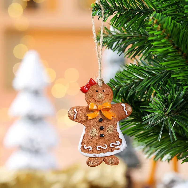 Resin Christmas Decoration Gingerbread Man Ornament Party Christmas Tree  Decorations Festive Window Display Accessories - Nihaojewelry