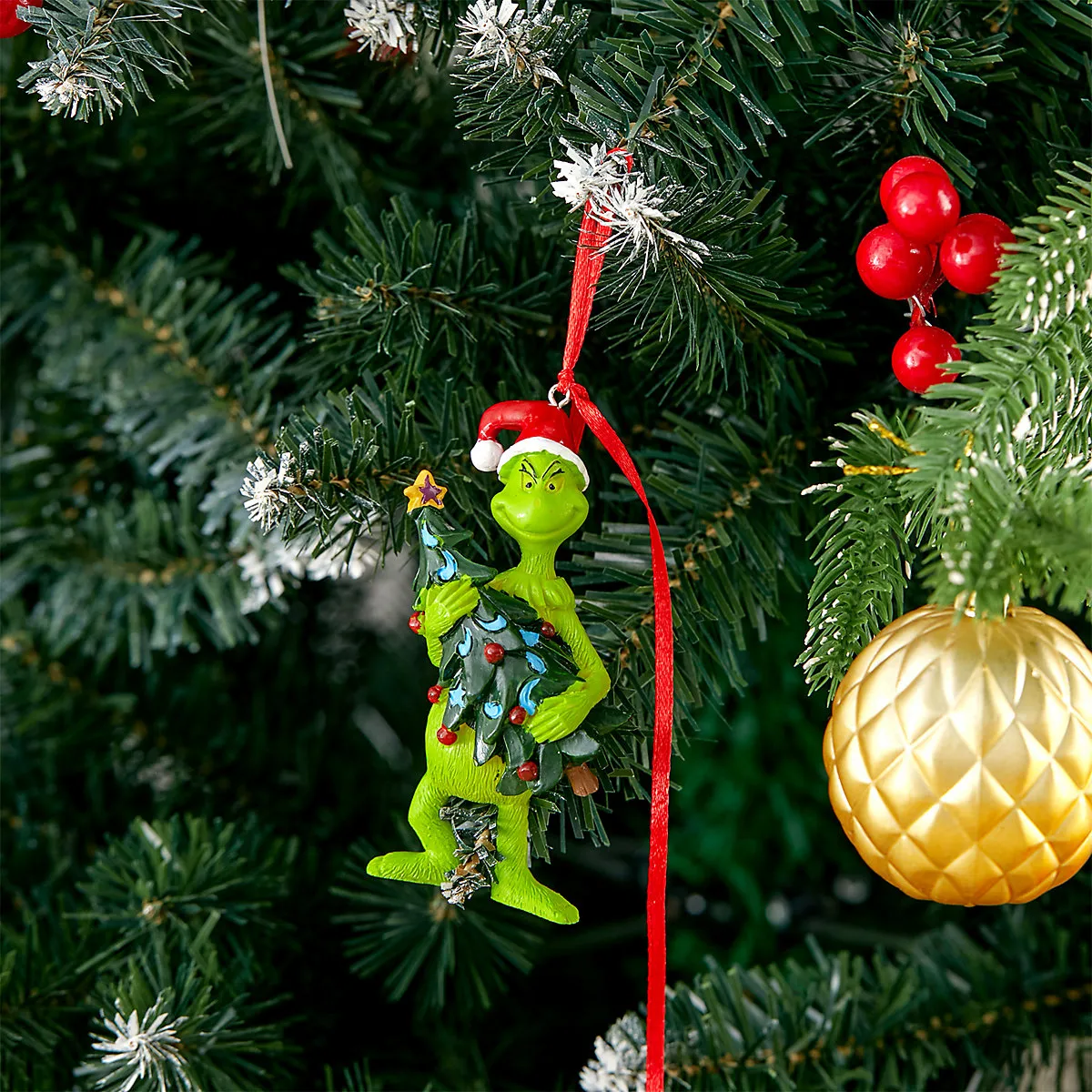 Resin Christmas Tree Hanging Decoration Grinch Ornament