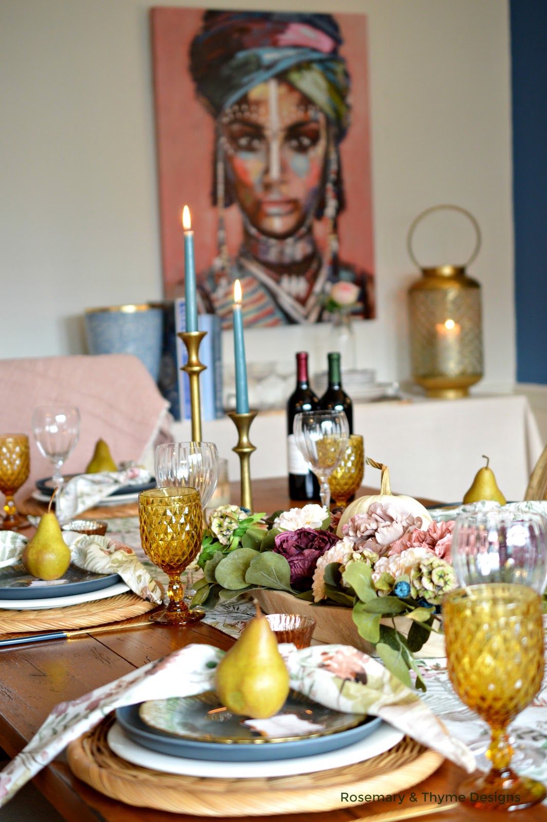 Rosemary & Thyme: A Modern and Colorful Thanksgiving Table