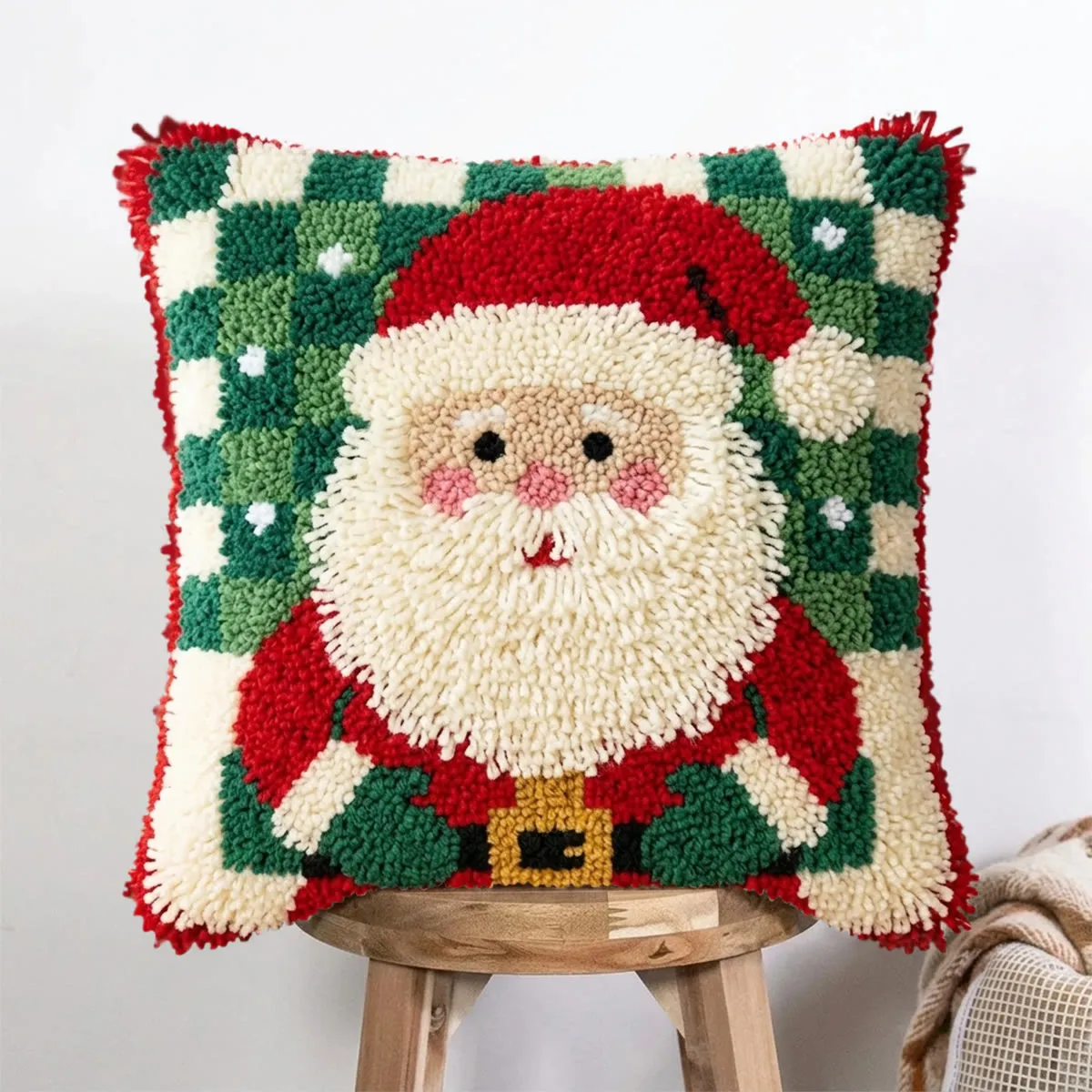 Rubbyoo Latch Hook Pillow Kit - Santa Claus | Festive Home Decor | Diy  Handmade Craft