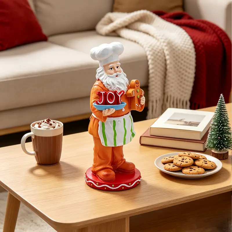 rustic christmas chef santa claus resin ornament gingerbread - Temu Cyprus