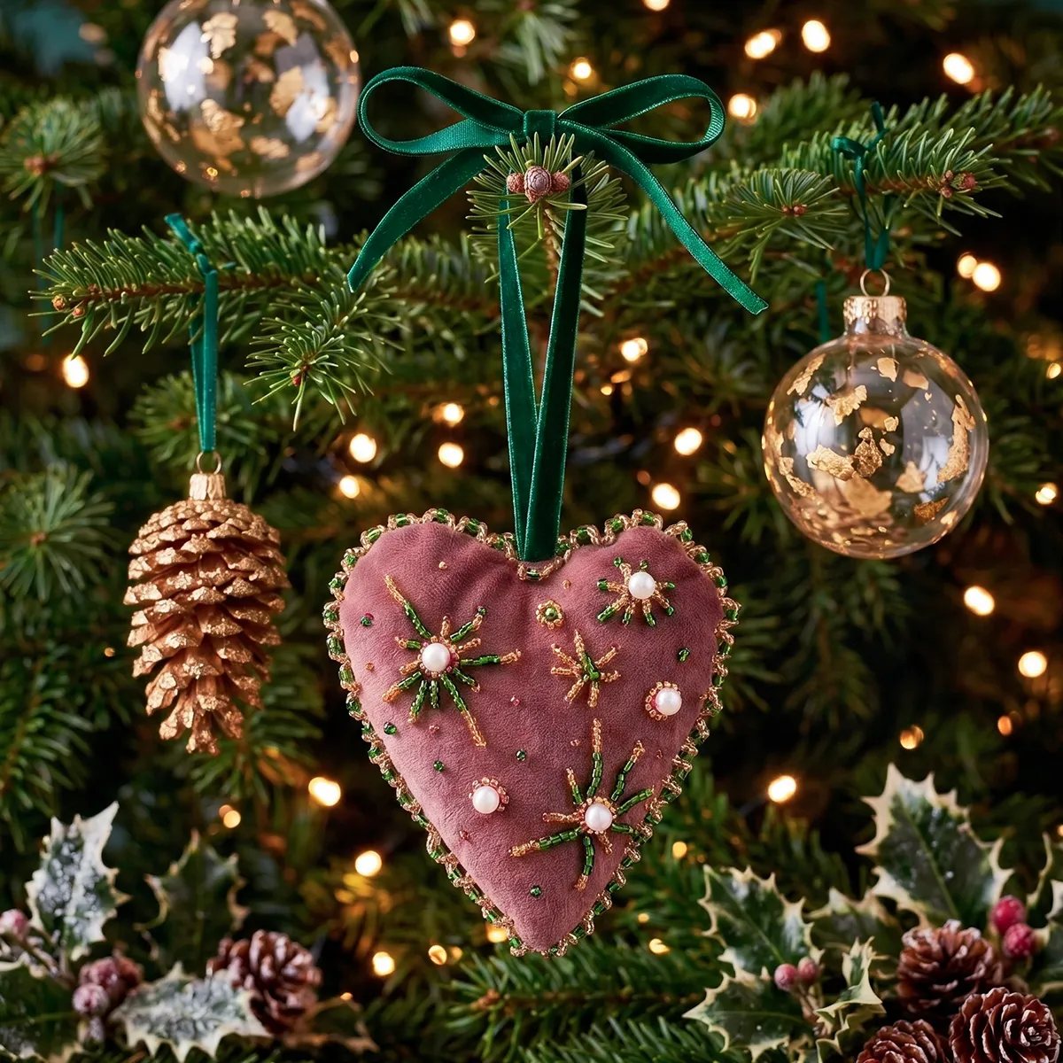 Sacred Heart Velvet Decoration Sewing Kit