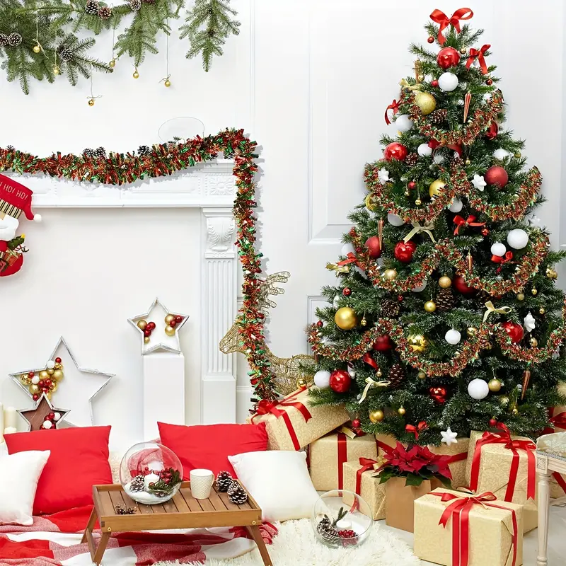 set 6 glittering tinsel garlands halloween christmas - Temu