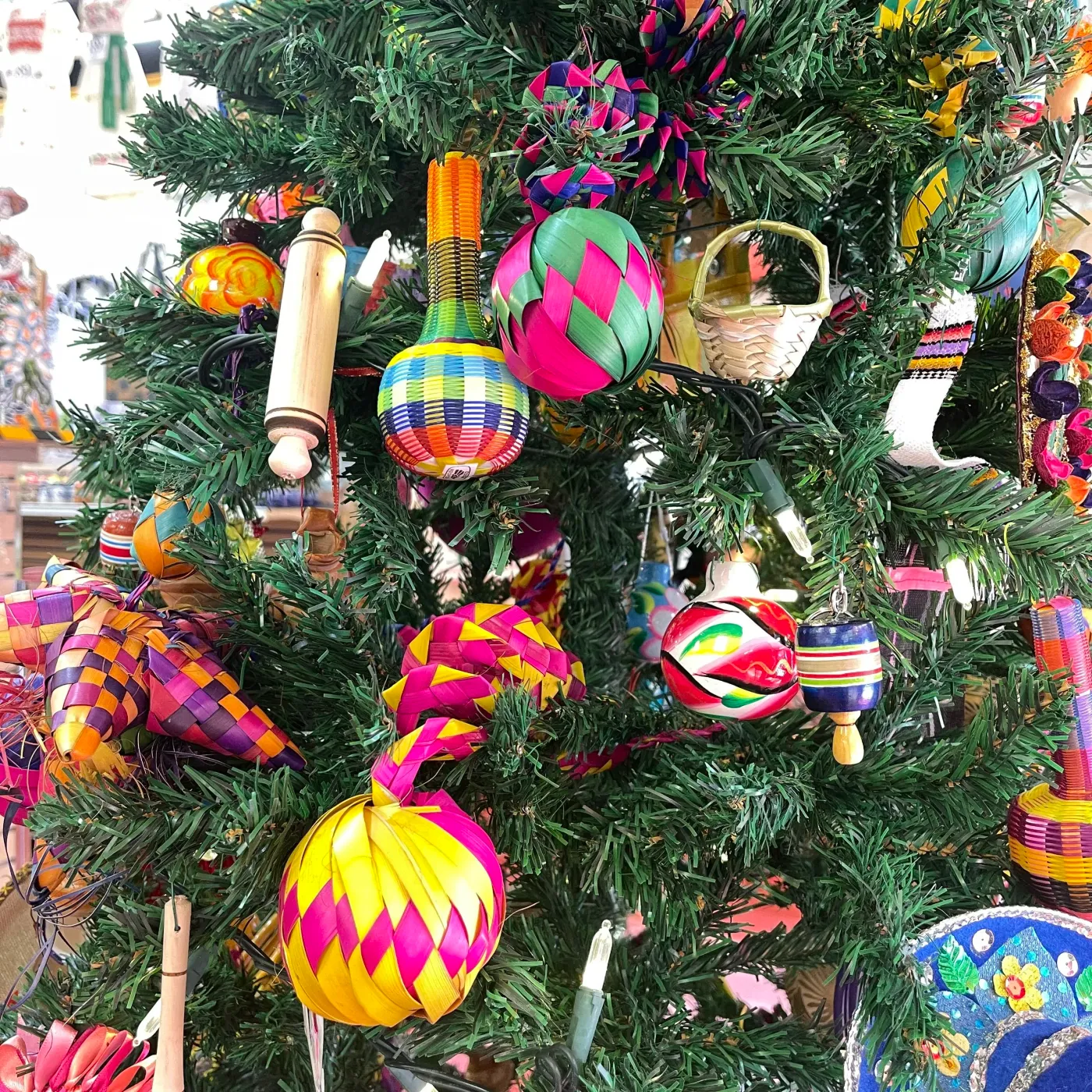 Set of 3 Palm Woven Sphere Tree Ornaments — Fiesta McAllen