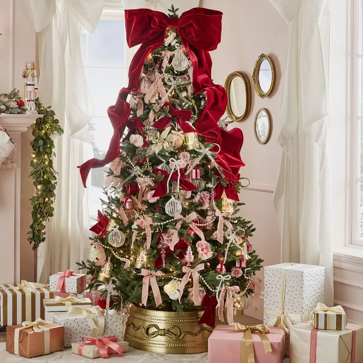 Shabby Chic Pink Christmas Tree Skirt Matilda Jane Pink Memento Christmas  Tree Holiday Skirt New NIB