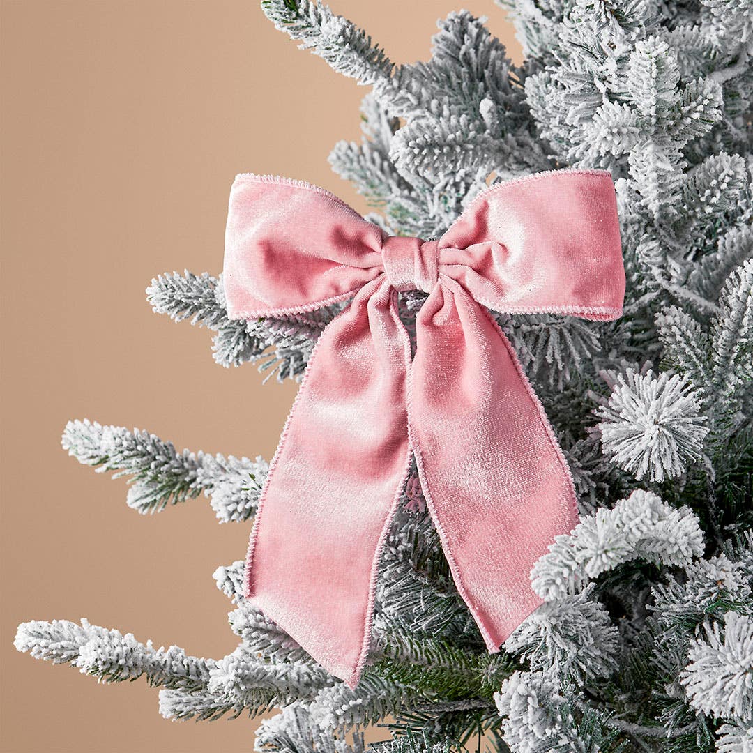 Shop Large Velvet Bow Clip Set Of 4 - Pink Online | Bed Bath N' Table