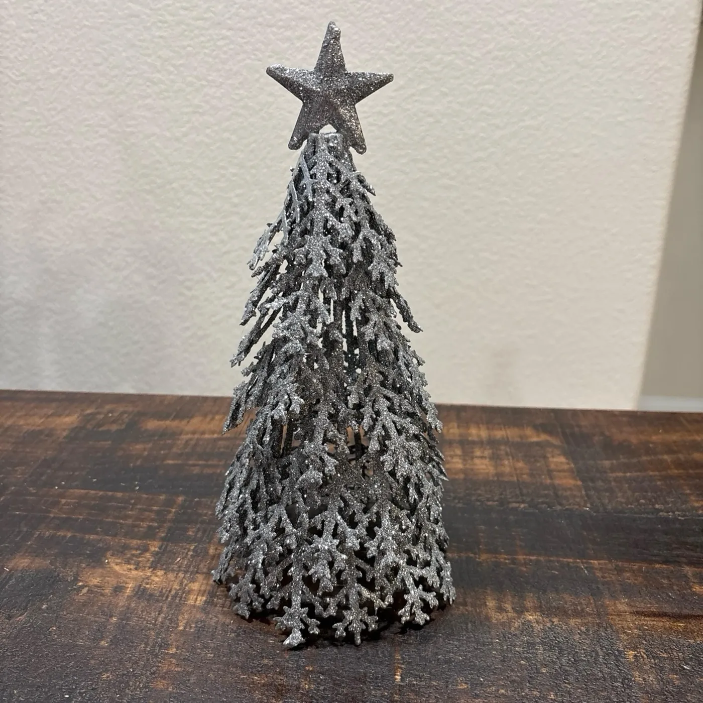 Silver Glitter Metal Christmas Tree Tabletop | Mercari