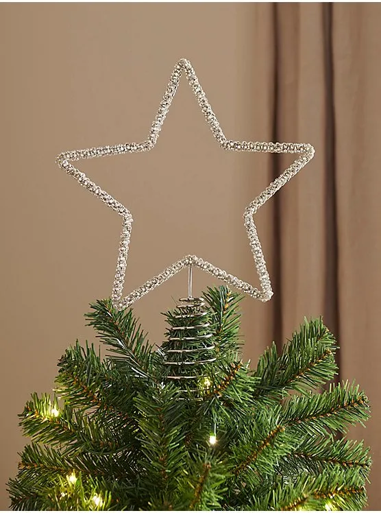 Silver Star Christmas Tree Topper | Christmas | George at ASDA