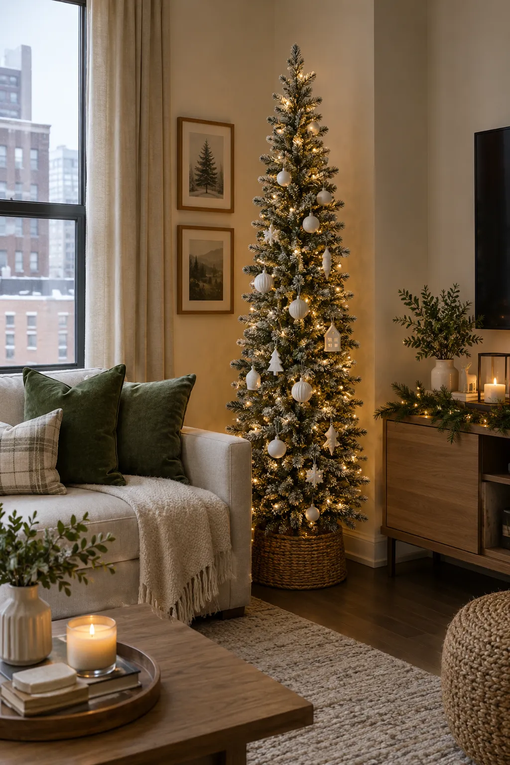 Small apartment Christmas decor ideas that save space
