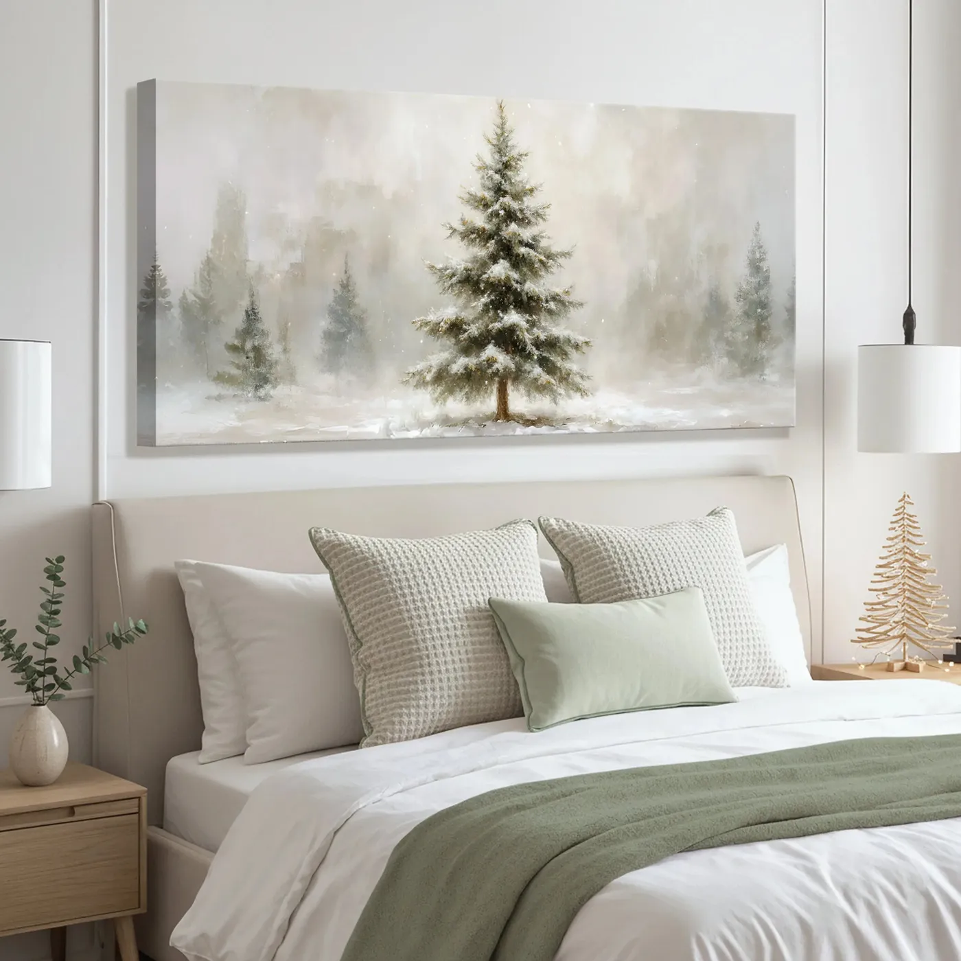 Snowy Christmas Tree Christmas Wall Art - My Blog