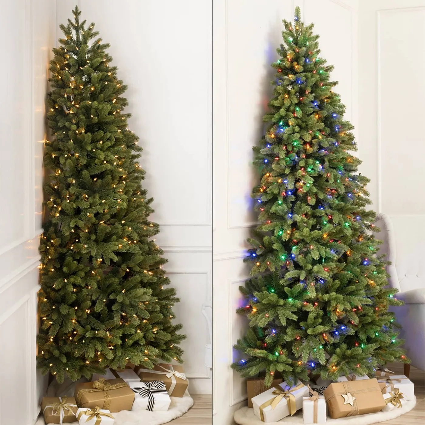 Space-Saving Corner and Flat Back Christmas Trees | The Corner Christmas Tree - Space Saver