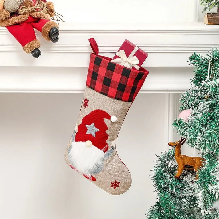 sroue Christmas Stocking, Vintage Farmhouse Christmas Stocking, Christmas Stocking Personalized, Christmas Ornaments for Decoration, Girls, Boys and Kids - Walmart.com