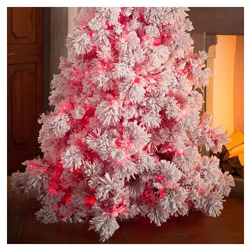 STOCK Red Velvet Flocked Christmas tree 340 cm 1050 red LEDs | online sales  on HOLYART.co.uk