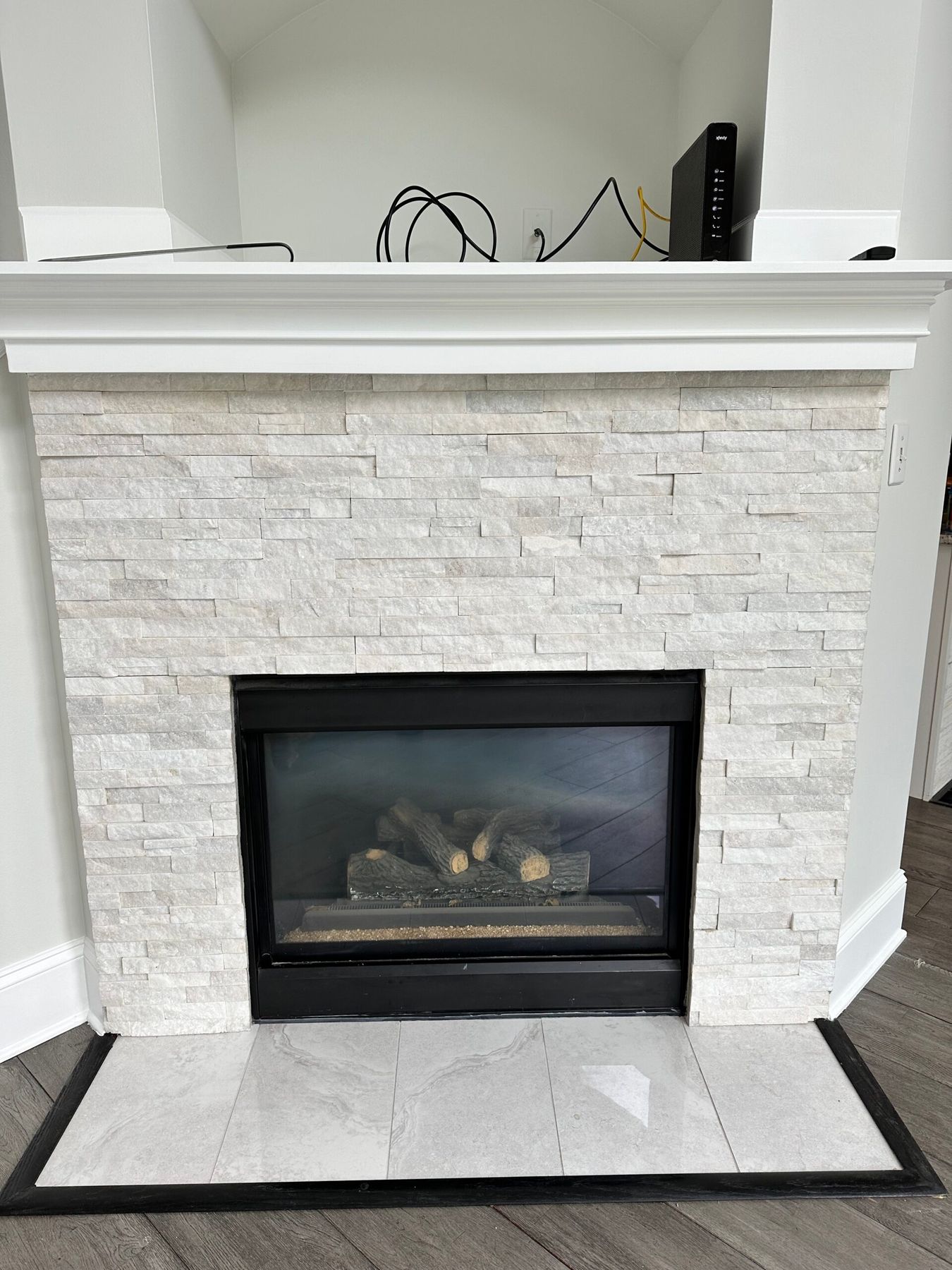 Stone Veneer fireplace in Burr Ridge, IL - Stone City Inc.