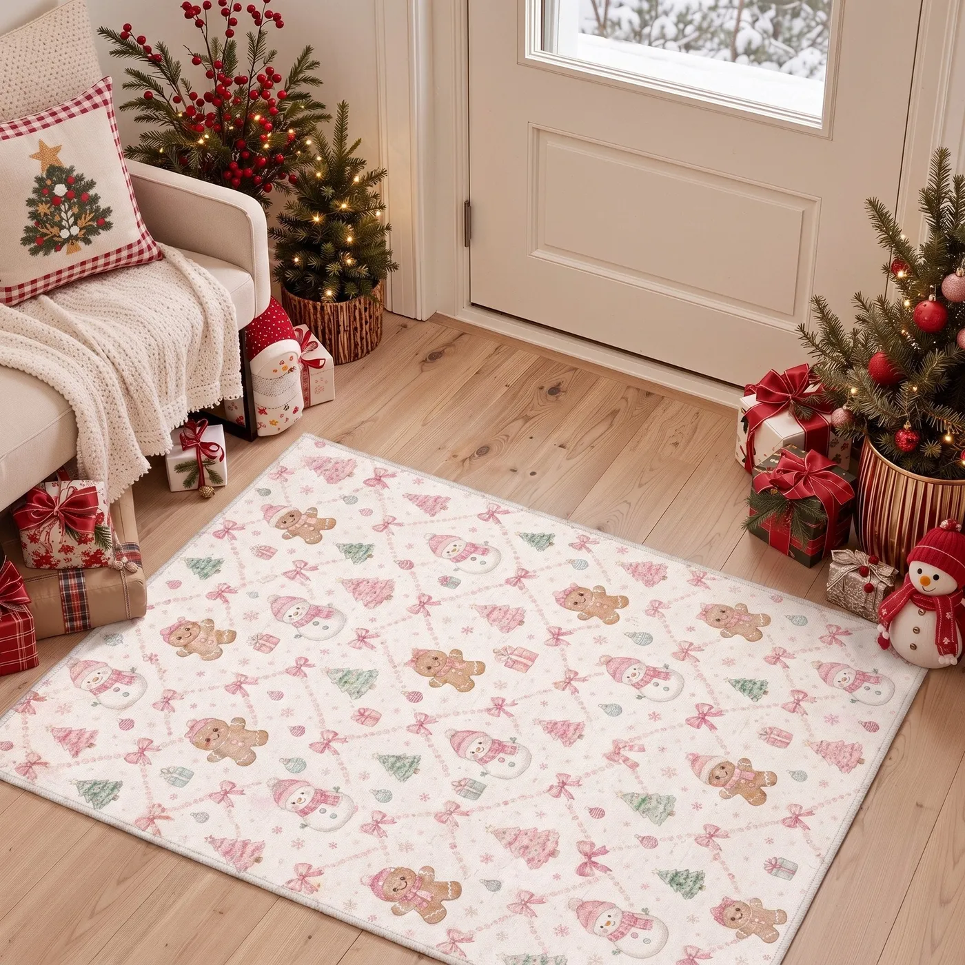 Sugara Christmas Gingerbread Rug - Washable & Non-Slip | GENIMO