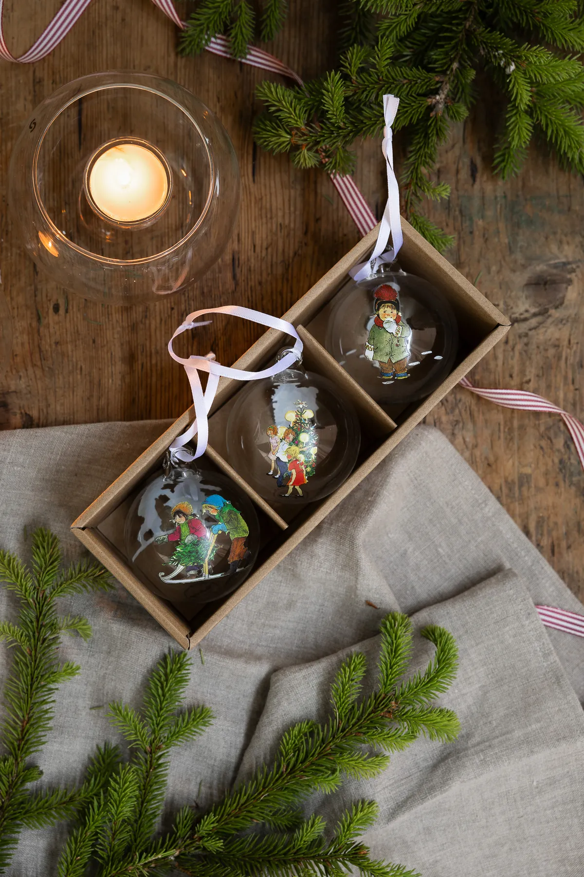 THE CHILDREN OF BULLERBY Christmas baubles 3-pack - WhiteWhiterWhitest