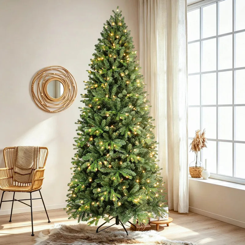 The Holiday Aisle® Pencil 9' Pre-Lit Spruce Christmas Tree & Reviews | Joss & Main