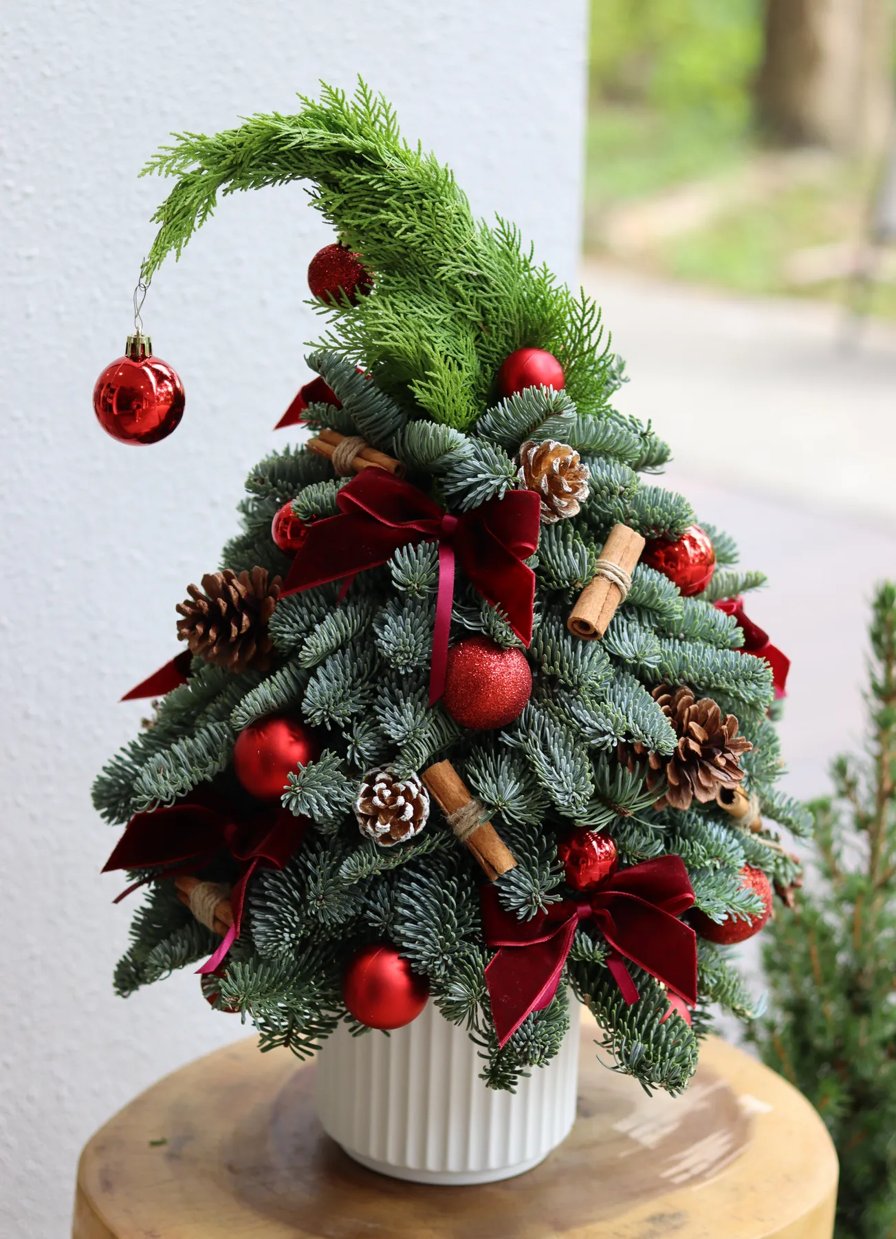 The Red GRINCH | Mini Handcrafted Fresh Christmas Tree – Le Pastel Ribbon