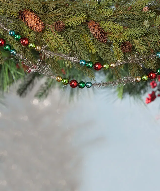 Tinsel Garland Bethany Lowe Christmas Collectible Garlands Silver Tinsel Light Bulb Garland, Christmas Garland, Tinsel Garland,