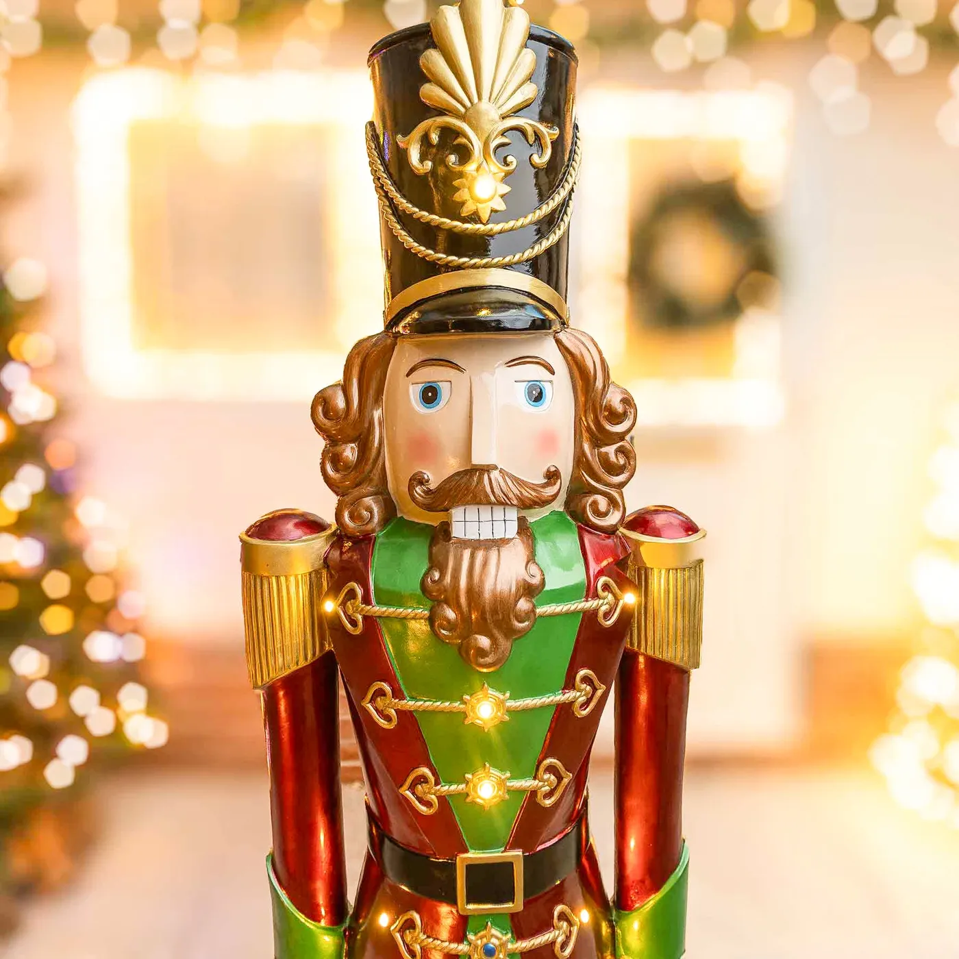 Traditional Nutcracker Soldier Christmas Holiday Decorative Nutcrackers Large Traditional Xmas Nutcracker Multi-Coloured With LEDs Garden Trends