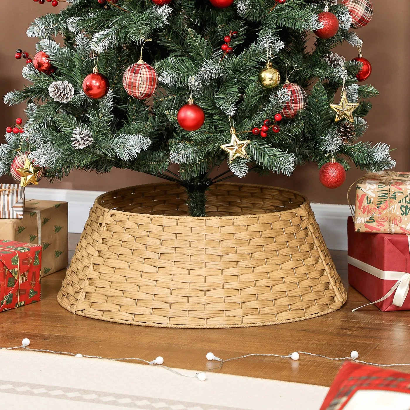 Tree Collar Holiday Christmas Tree Stands Skirts Rustic Woven Plastic  Christmas Tree Collar For Festive Decor And Tree Stand Concealment Bed Bath  Beyond 43680405