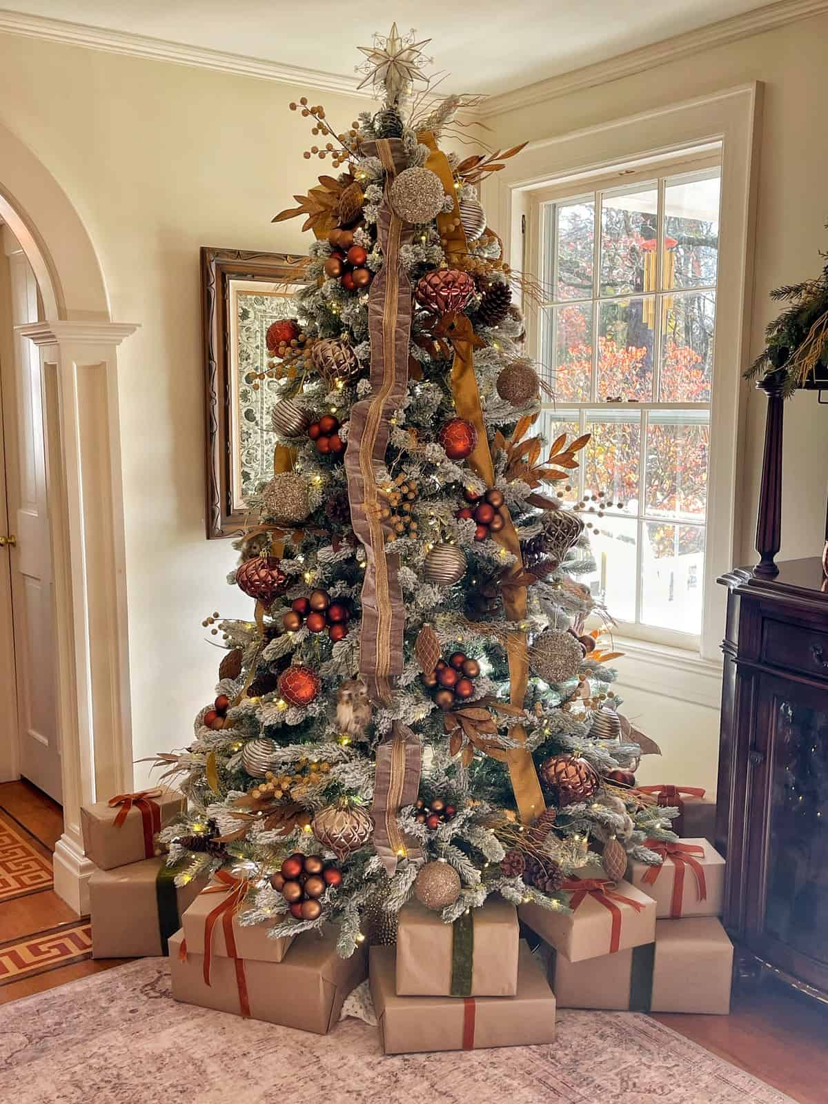 Tree Decorations Multicolor Christmas Tree Stands Skirts Flocked Christmas  Tree Decorating Ideas: Get The Cozy, Elegant Look Bricks 'n Blooms With  Stacy Ling
