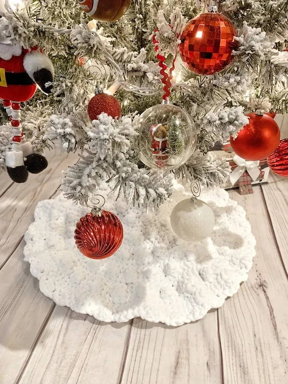 Tree Decorations White Christmas Tree Tree Skirts Handmade Crochet  Christmas Tree Skirt White Farmhouse Decor Holiday