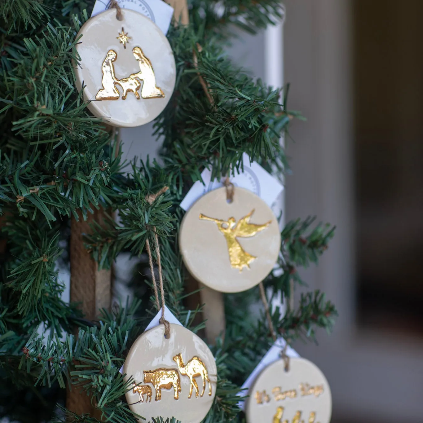 Tree Ornaments Christmas Ceramic Seasonal Ornaments Ceramic Christmas Story  Ornament Set
