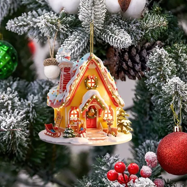 Uuiauoio Christmas Village Gingerbread House Decorations - 2D Acrylic Table  Decor,Winter Village Themed Home Display for Mantel and Holiday  Parties,Festive Decorations for Indoor Celebrations - Walm