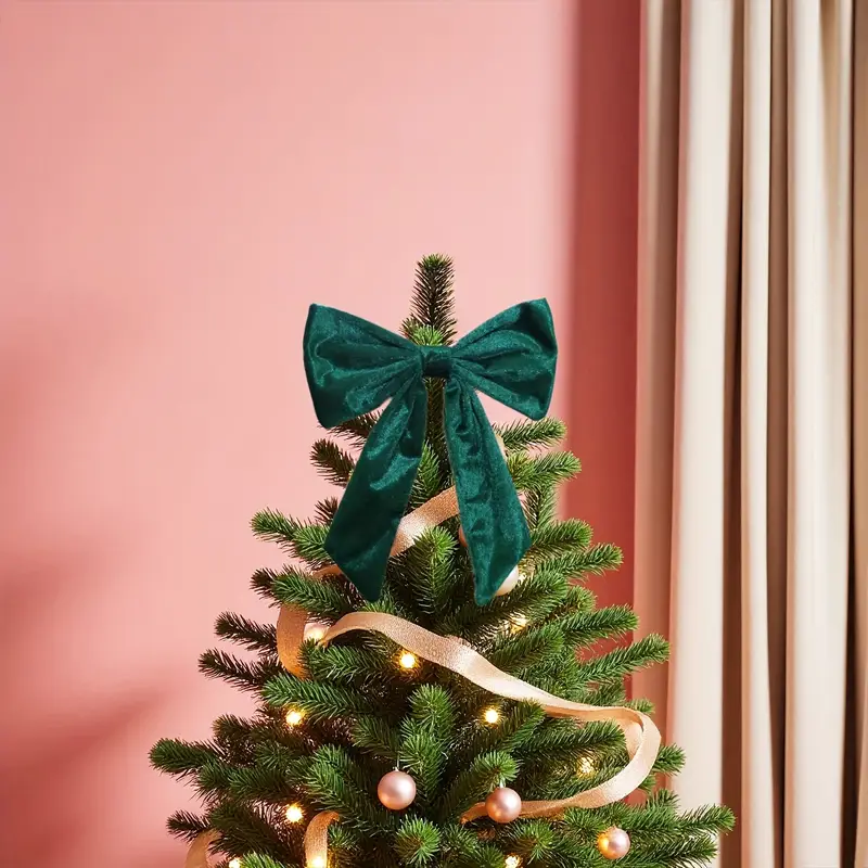 velvet bow curtain tie back christmas tree topper large - Temu Mauritius