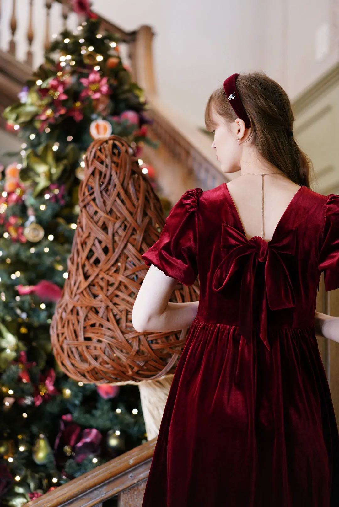 Velvet Cherry Bow Dress – Miss Patina