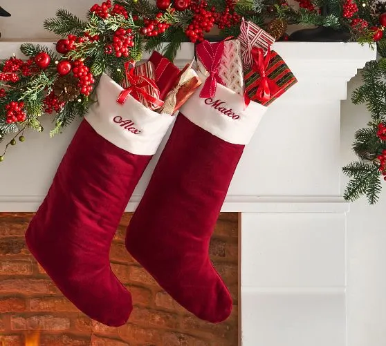 Velvet Stockings & Stocking Holders | Pottery Barn