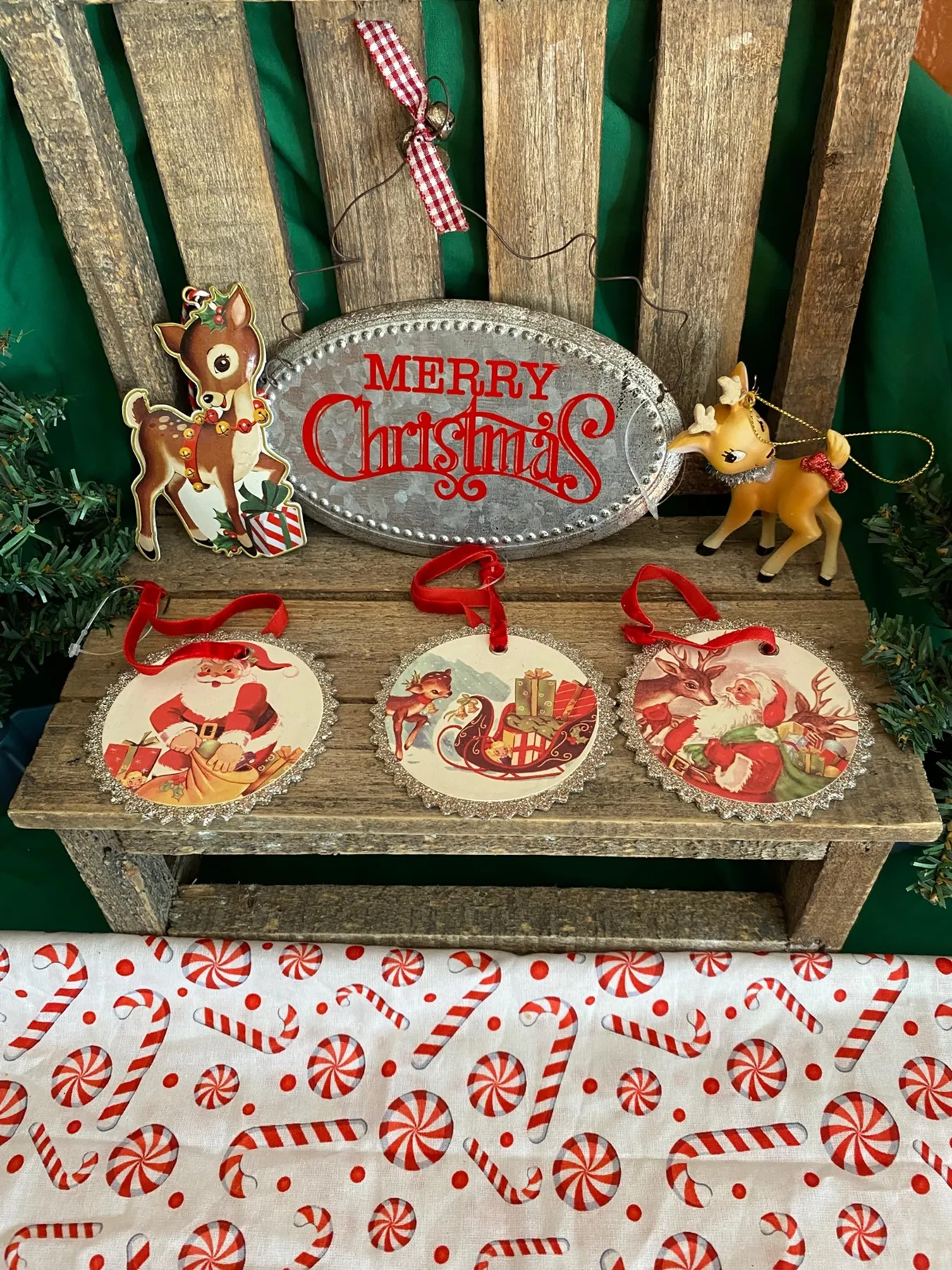 Vintage farmhouse tiered tray Christmas decor | Mercari