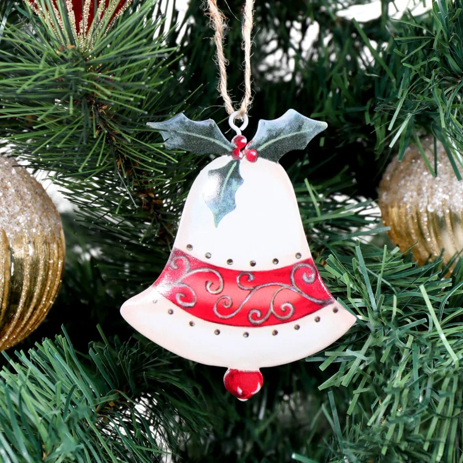 Vintage Tin Bell Christmas Tree Decoration