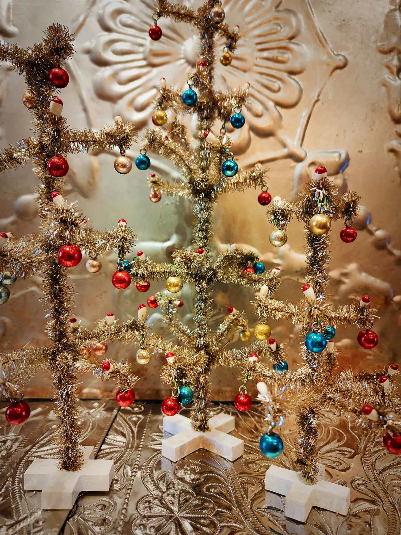 Vintage tinsel trees – blackout shop brighton