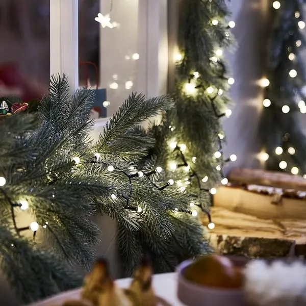 VINTERFINT Artificial Spruce Christmas Garland | 3 ¼ Yard | Indoor Outdoor With Warm White LED Lights | Recycled Plastic | IKEA