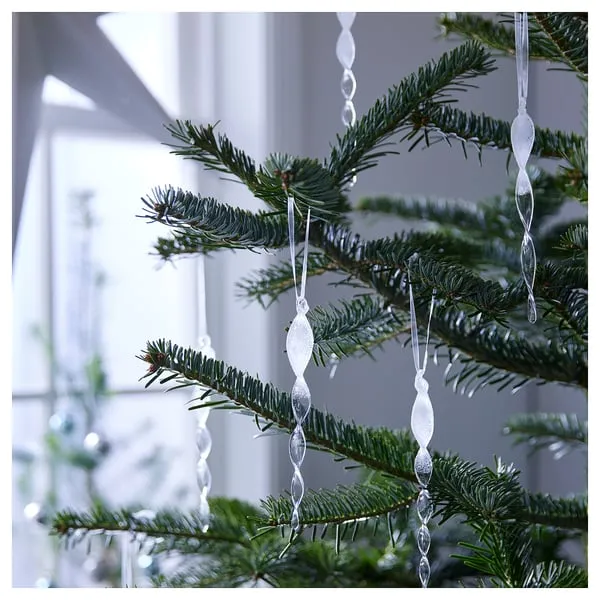 VINTERFINT tree ornament, icicle-shaped clear glass, 16 cm - IKEA